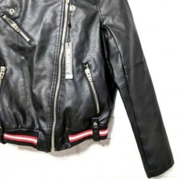 NWT BLANK NYC Vegan Faux Leather Bomber Jacket S - Picture 5 of 9